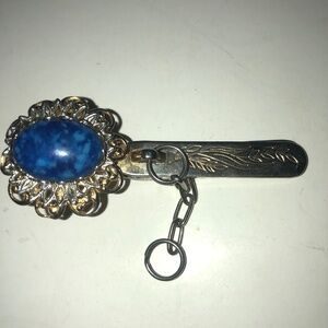 Vintage blue key finder clip, used to help find your keys, clips to your keys